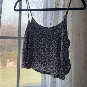 Brown Flower Sleeveless Top